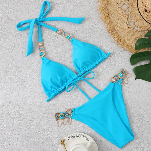 Push-Up Bikini mit wunderschöner Strassbestickung